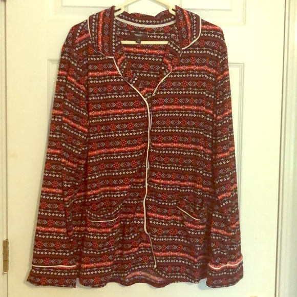 Simply Vera Vera Wang Long Sleeved Sleep Top - Picture 1 of 1